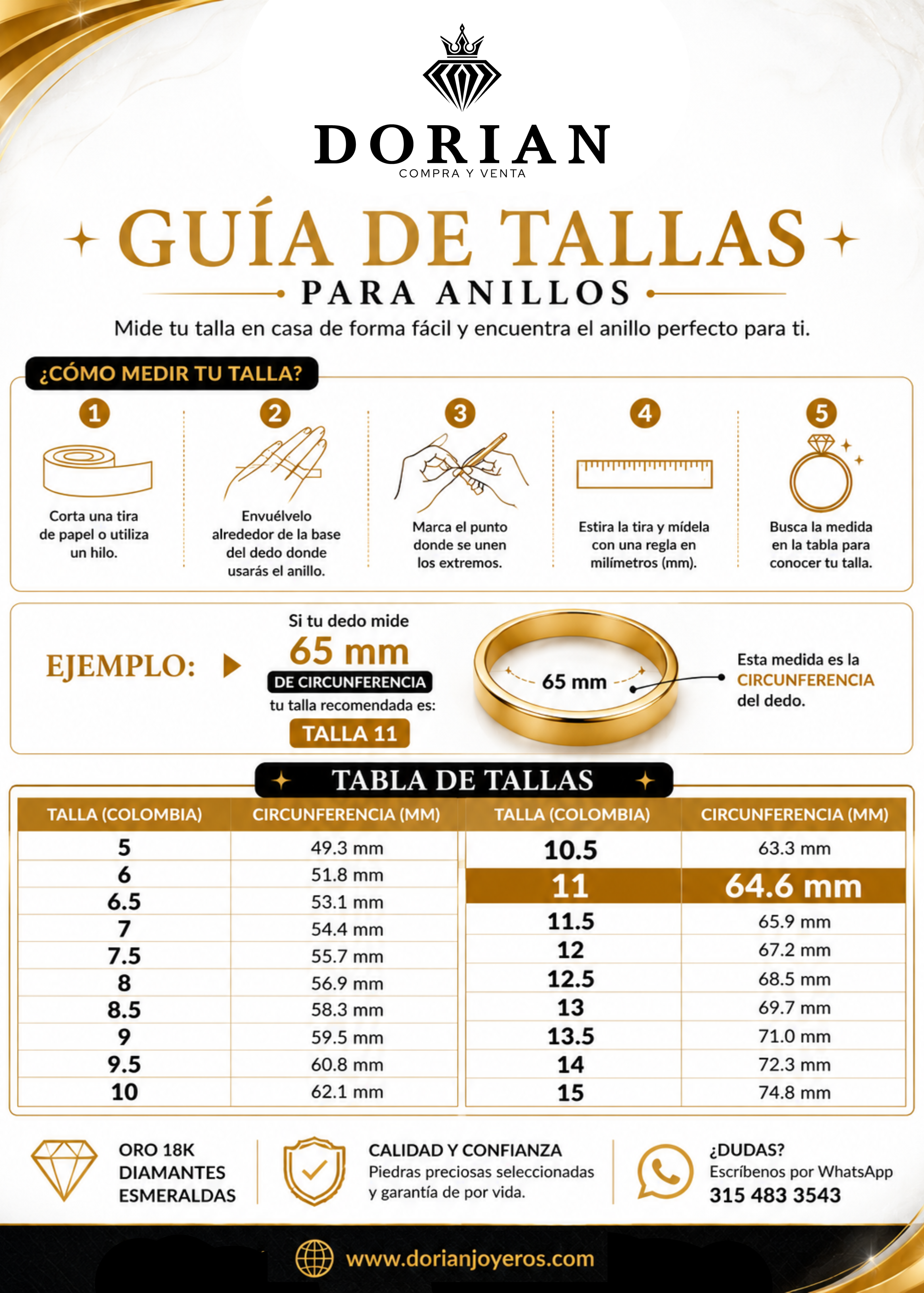 Anillo Aurea Talla 4,5