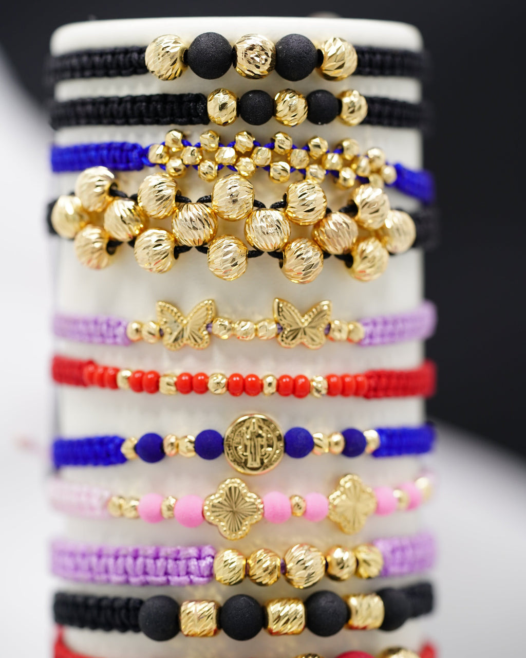 Pulseras con Balines Diamantados en Oro 18K