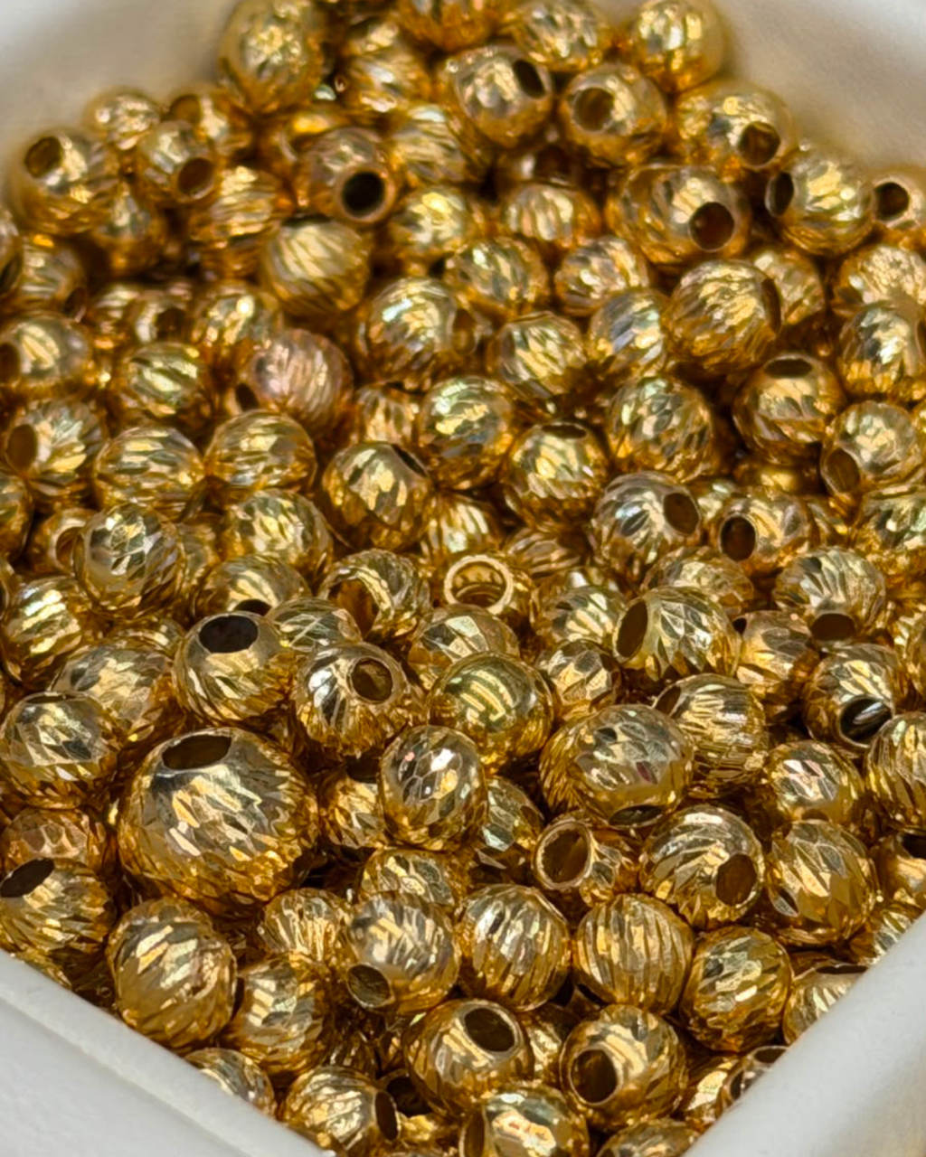10 Balines Diamantado de Oro 18K #6